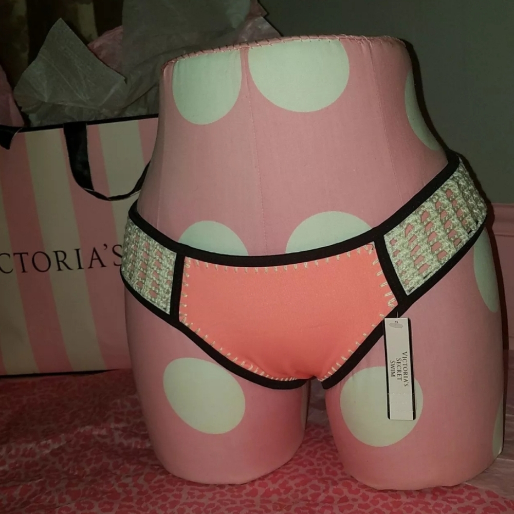 Victoria Secret Bikini Bottoms Crochet Neon Nectar